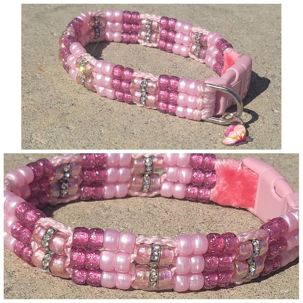 Custom Handmade Beaded Bling Dog Collar